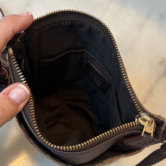 Coach Crossbody Bag Purse Handbag North/South Swingpack In Signature Fabric - Picture 12 of 14